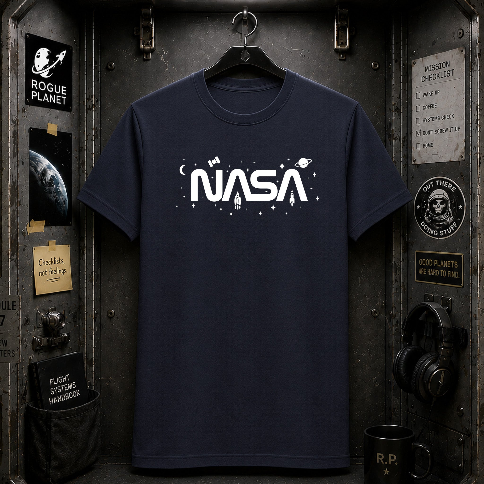 NASA In Outer Space Worm Logo T-Shirt