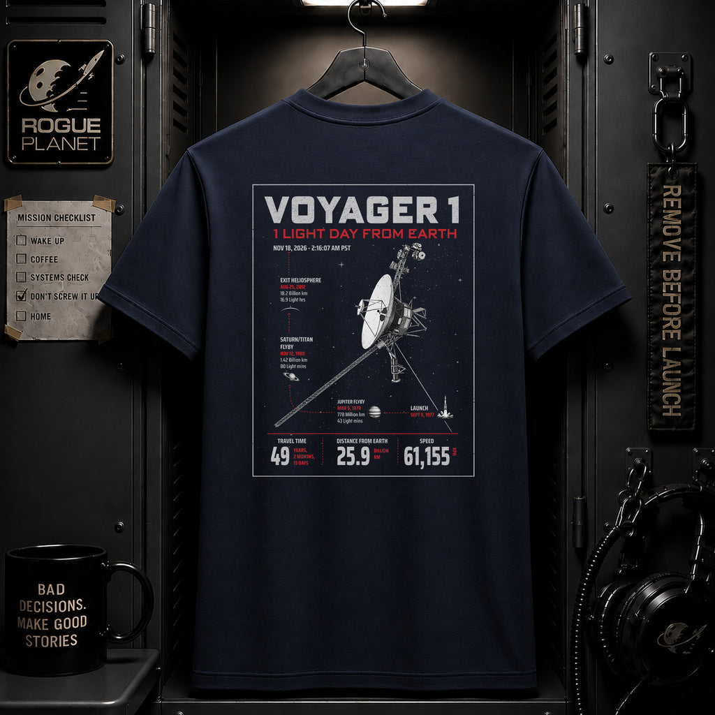 Voyager 1 Graphic Tee – NASA Infographic T-Shirt