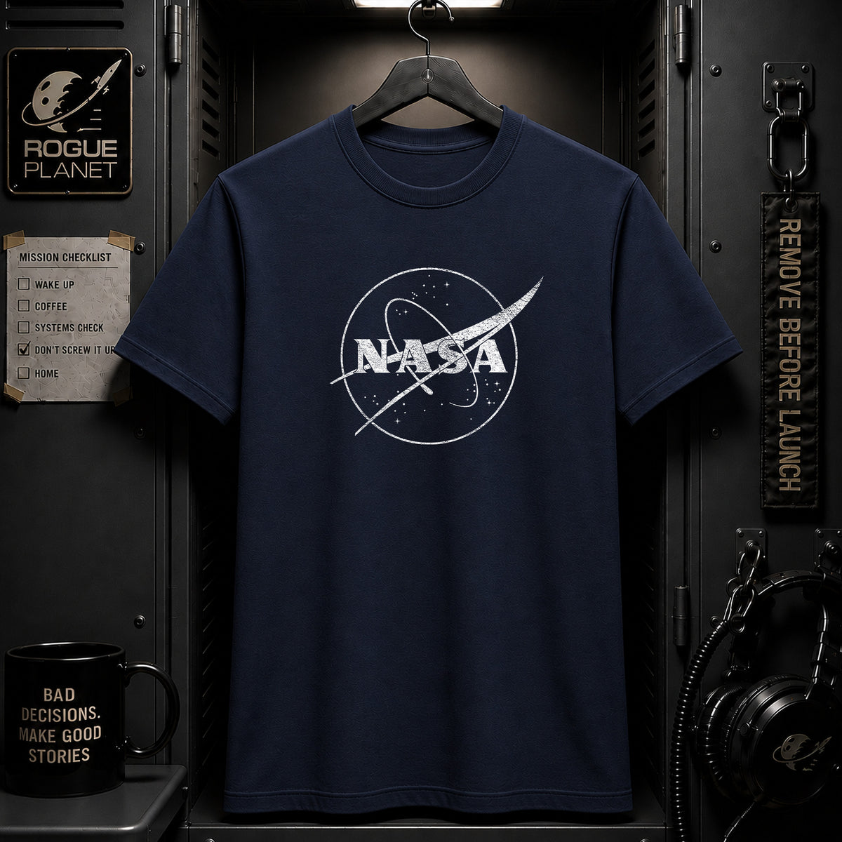 NASA Distressed Meatball Logo Tee