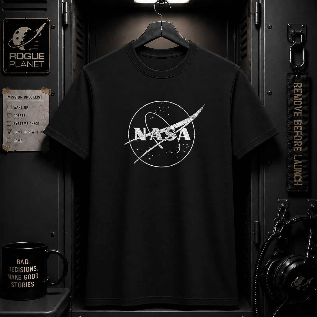 NASA Distressed Meatball Logo Tee