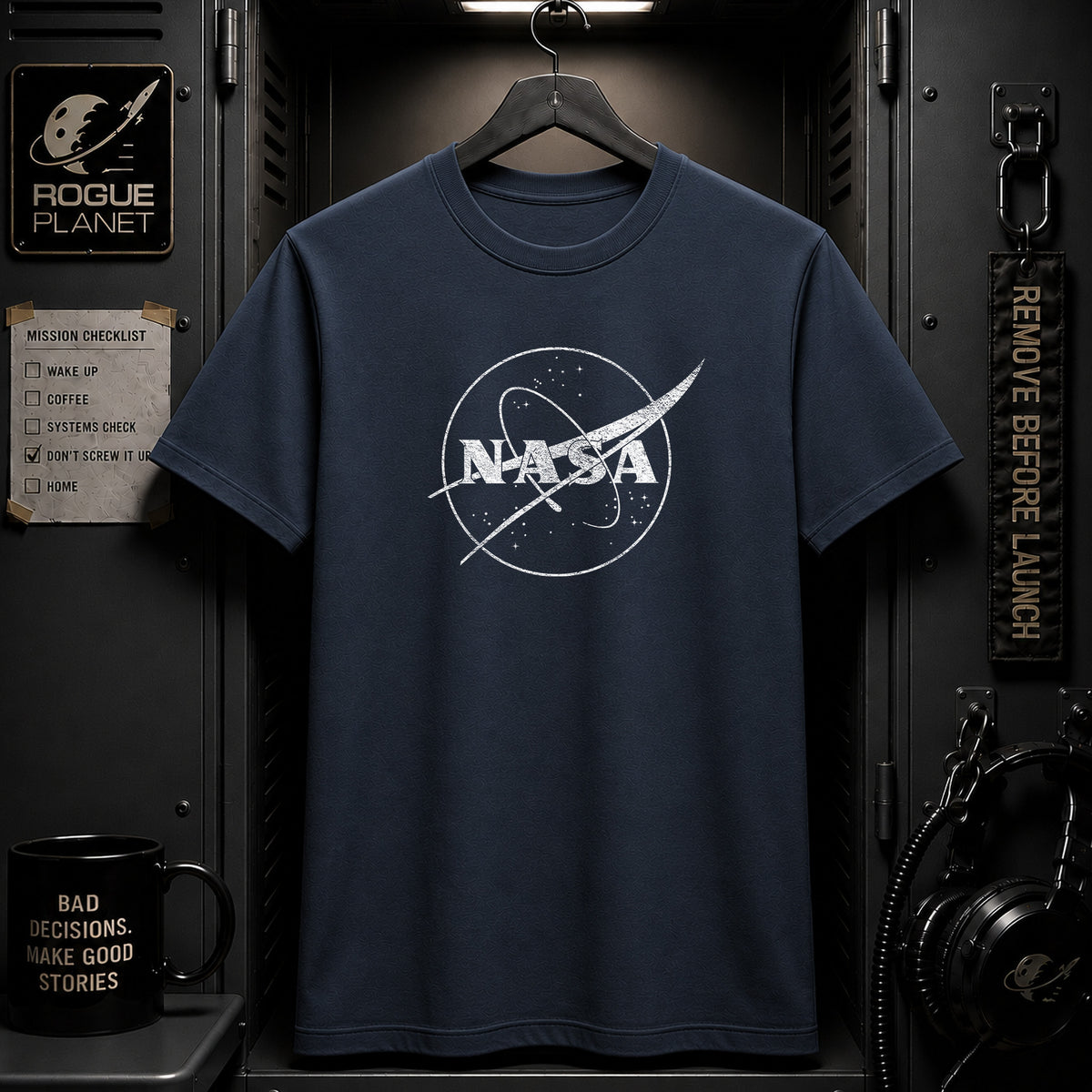 NASA Distressed Meatball Logo Tee