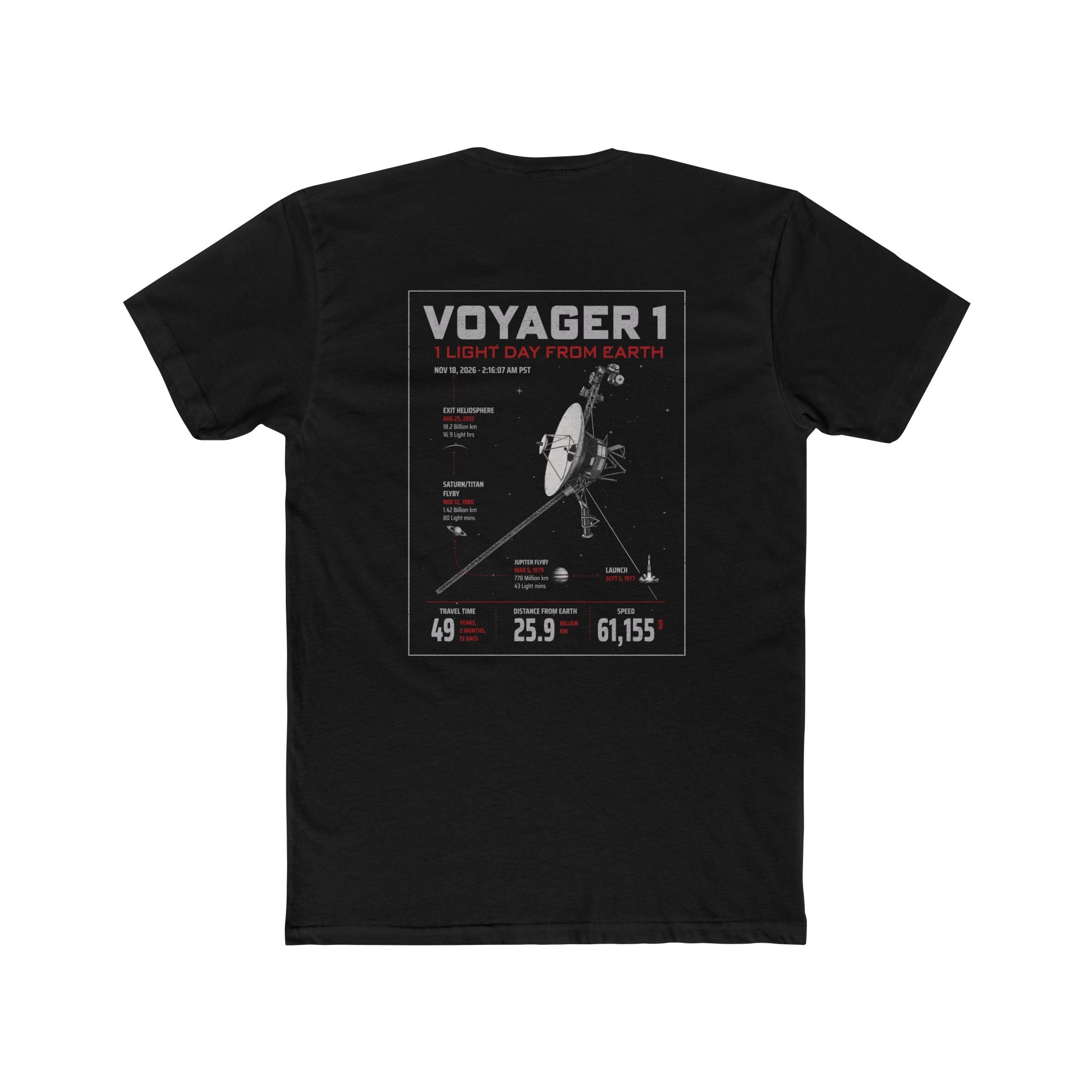 Voyager 1 Graphic Tee – NASA Infographic T-Shirt